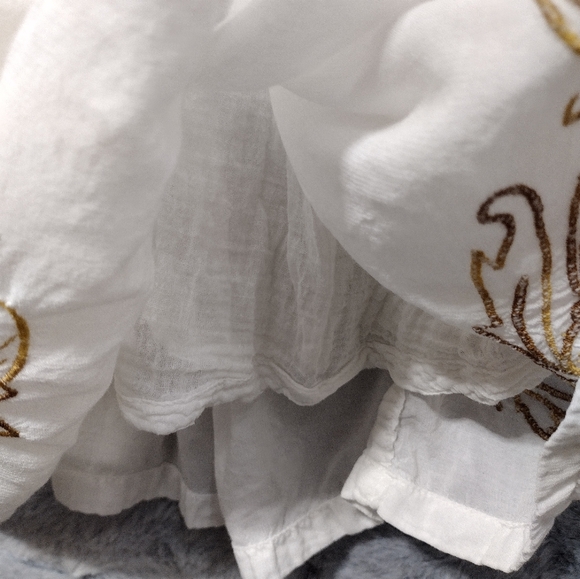 Vintage Fair Affair Embroidered Floral Dress Women's S White Cottagecore Peasant - Picture 6 of 12